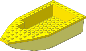 Boat Hull Floating 16 x  8 with Yellow Deck