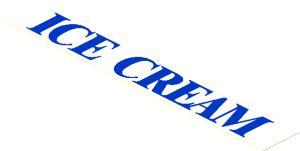 Sticker  1.1 x  7.9 with Blue "ICE CREAM" on White Background