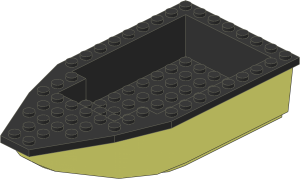 Boat Hull Floating 16 x  8 with Black Deck