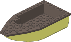 Boat Hull Floating 16 x  8 with Light Aqua Deck