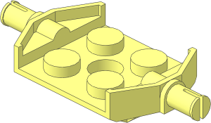 Plate  2 x  2 with 2 Wheel Pins Extended with Wishbones