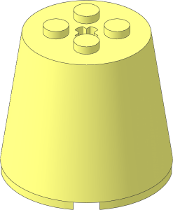 Cone  4 x  4 x  3 on Brick  2 x  2 Round