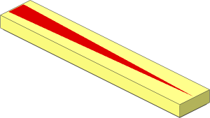 Tile  1 x  6 with Red Triangle Pattern
