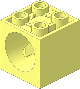 Brick  2 x  2 x  1.667 with Hole for Worm Screw  6L