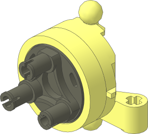 Technic Steering Wheel Bearing with 2 Towballs with Dark Bluish Grey Shaft Pattern