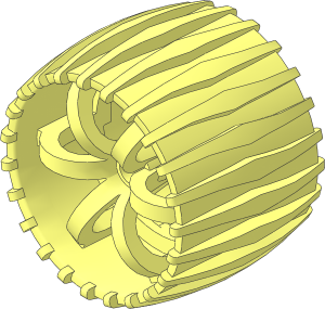 Wheel 37 x 45 Hard-Plastic with  6 Curved Spokes
