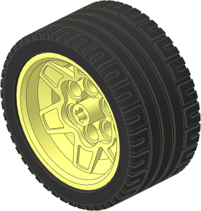 Wheel Rim 26 x 43 with 6 Spokes and 6 Pegholes with Tyre 28/ 23 x 43 ZR Street