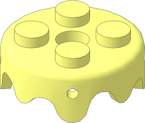 Plate Round  2.5 x  2.5 with Melting Drops on Sides