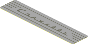 Sticker  0.8 x  3.9 with Dark Bluish Grey "Corvette" on Light Bluish Grey Background