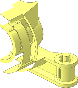 ~Technic Steering Wheel Bearing with 2 Pegholes and 2 Axleholes Arms Half with Slots