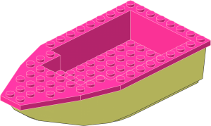 Boat Hull Floating 16 x  8 with Medium Lilac Deck