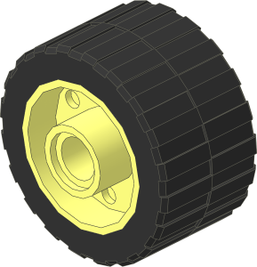 Wheel Rim 14 x 18 with Holes on Both Sides with Tyre 14.3/ 27 x  6.4 Shallow Staggered Treads