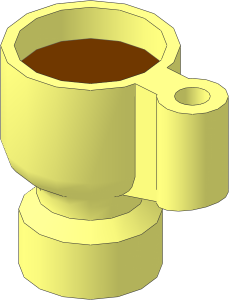 Minifig Cup Stein with Handle and Reddish Brown Drink Pattern