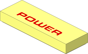 Tile  1 x  3 with Red "POWER" Pattern