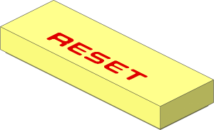 Tile  1 x  3 with Red "RESET" Pattern
