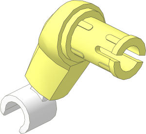 Minifig Arm Half Giant Right with Friction Pin and White Hand Pattern