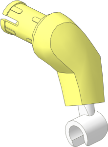 Minifig Arm Half Giant Left with Friction Pin and White Hand Pattern