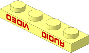 Plate  1 x  4 with Red "AUDIO" and "VIDEO" Pattern