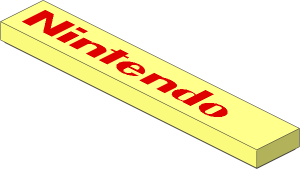 Tile  1 x  6 with Red "Nintendo" Pattern