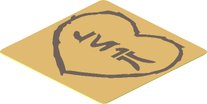Sticker  1.8 x  1.8 with Aurebesh "LEIA" Characters and Carved Heart