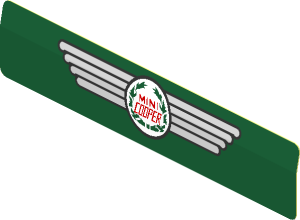 Sticker  0.8 x  3.8 with Radiator Grille and Mini Cooper Logo (Formed)