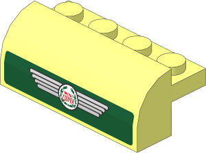Brick  2 x  4 x  1.333 with Curved Top with Radiator Grille and Mini Cooper Logo Sticker