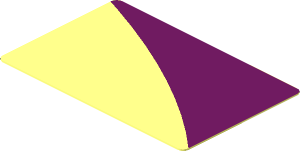 Sticker  1.1 x  1.7 with Dark Azure Curved Triangle Right