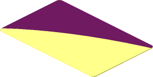 Sticker  1.1 x  1.7 with Dark Azure Curved Triangle Left