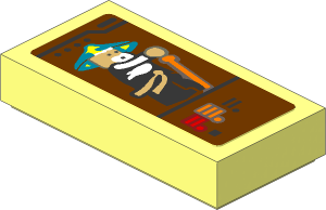 Tile 1 x 2 with Trainer Card with Sensei Wu Minifigure and Text Box Sticker