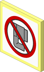 Roadsign Clip-on  2 x  2 Square with Cup Prohibited Sign on White Background Sticker