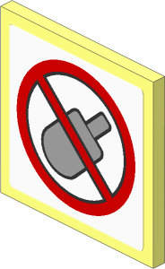 Roadsign Clip-on  2 x  2 Square with Popsicle Prohibited Sign on White Background Sticker