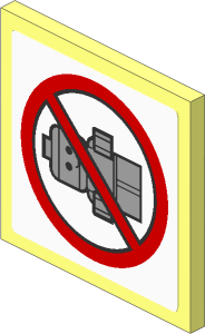 Roadsign Clip-on  2 x  2 Square with Baby Prohibited Sign on White Background Sticker