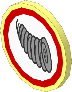 Roadsign Clip-on  2 x  2 Round with Tornado and Red Border Sticker