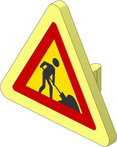 Roadsign Clip-on  2.2 x  2.667 Triangular with Worker and 1 Pile Sticker