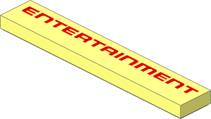Tile  1 x  6 with Red "ENTERTAINMENT" Pattern