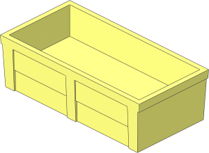 Duplo Feeding Trough  2 x  4 x  1 with Straight Sides