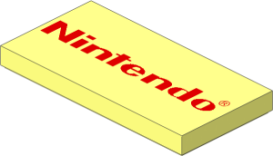 Tile  2 x  4 with Red "Nintendo" Pattern