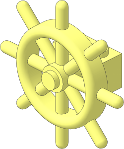 Boat Ship Wheel with Unslotted Pin and Technic Brick  1 x  2