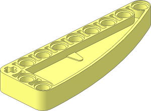 Technic Beam  3 x  9 Liftarm Bent 90 Quarter Ellipse