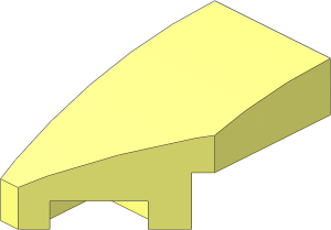 Slope Brick Curved  2 x  1 with Cutout Left