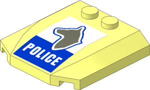 Wedge  4 x  4 x  0.667 Curved with Dog Head and White "POLICE" Sticker