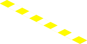 Sticker  0.7 x  7.9 with White and Yellow Stripes