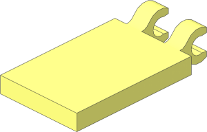 Tile  2 x  3 with Clips Horizontal (Thick C-Clips) without Tab between Clips
