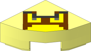 Tile  1 x  1 Corner Round with Super Mario Pixelated Goomba Face Pattern