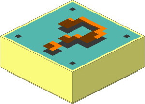 Tile  1 x  1 with Super Mario Pixelated Question Mark Block Pattern