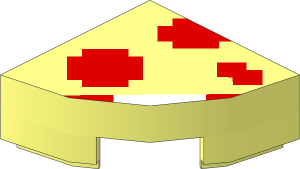Tile  1 x  1 Corner Round with Super Mario Pixelated Super Mushroom Pattern