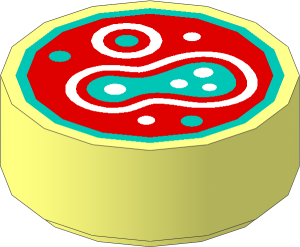 Tile  1 x  1 Round with Bacteria Pattern
