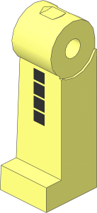Minifig Leg Right Long with Open Hole with 4 Silver Square Pattern