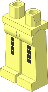 Minifig Hips and Legs Long with Open Hole with Silver Squares Pattern