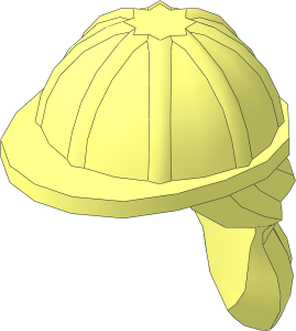 =Minifig Construction Helmet with Hair Ponytail